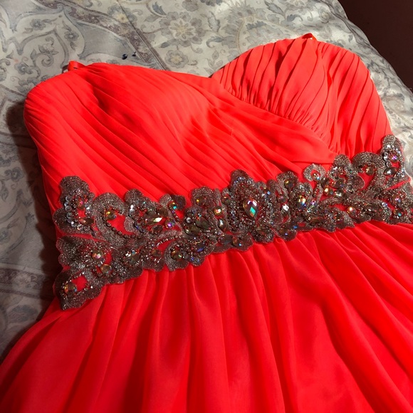 Bright Orange a line dress (never worn)